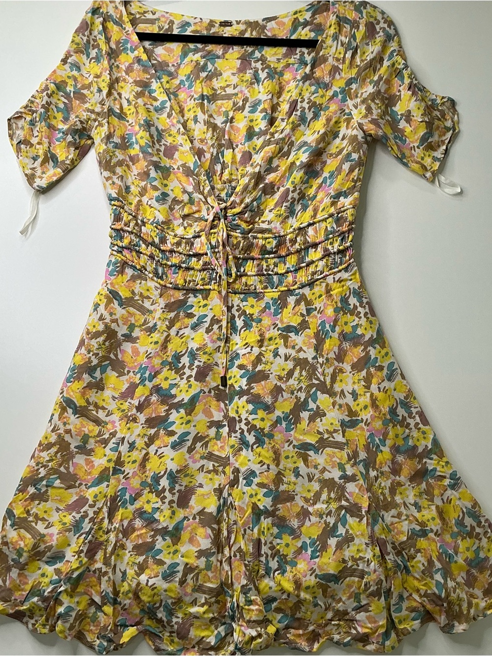 Free People Mini Dress Forget Me Not Floral-Print Ivory Combo Size 2 With Tags